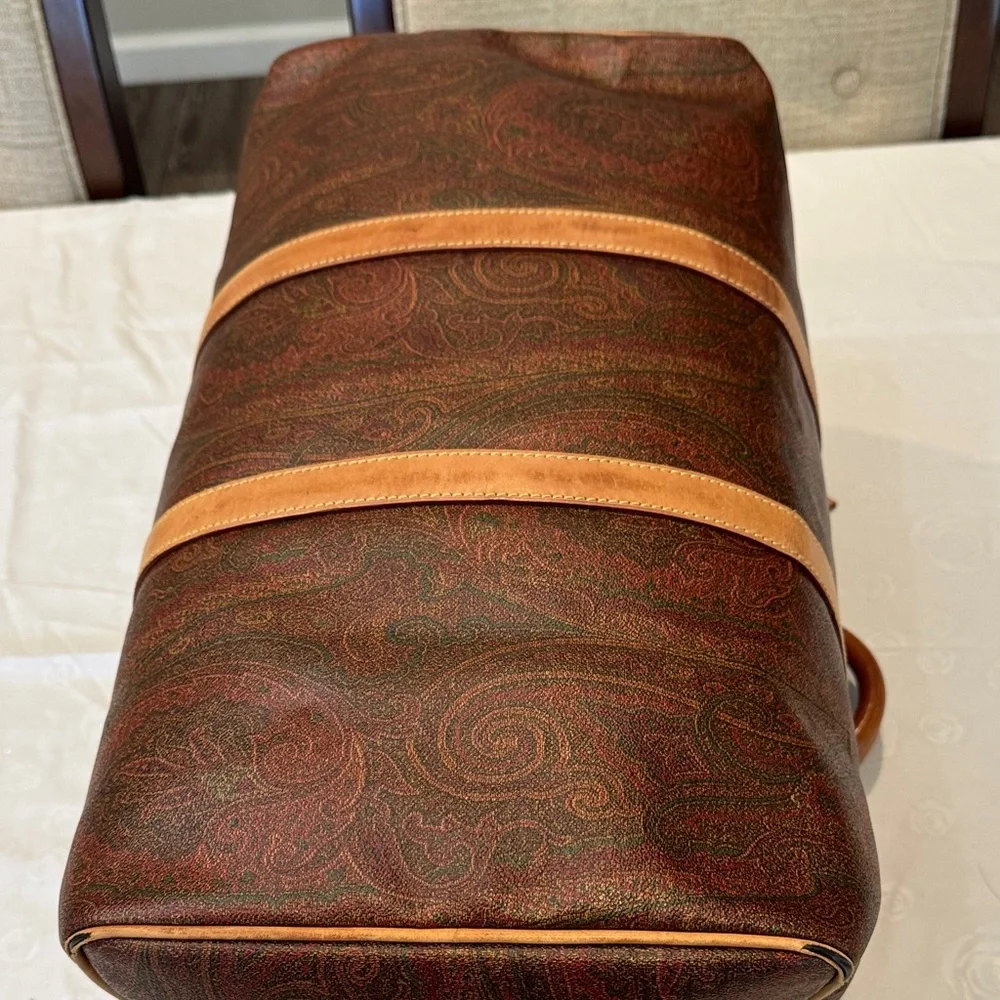 Authentic Etro Brown Paisley Travel Bag